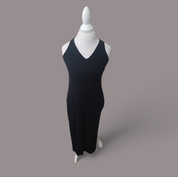 Source Unknown Dresses & Skirts - Women's Black V-neck Racer-back Tank Dress Sz S